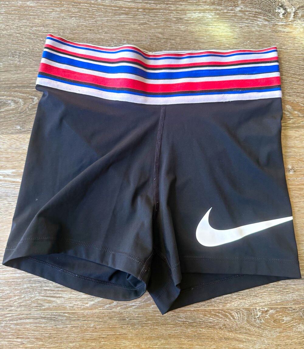 Nike Pro Dri-FIT Women's Black Compression Shorts Stretch Elastic Waist M